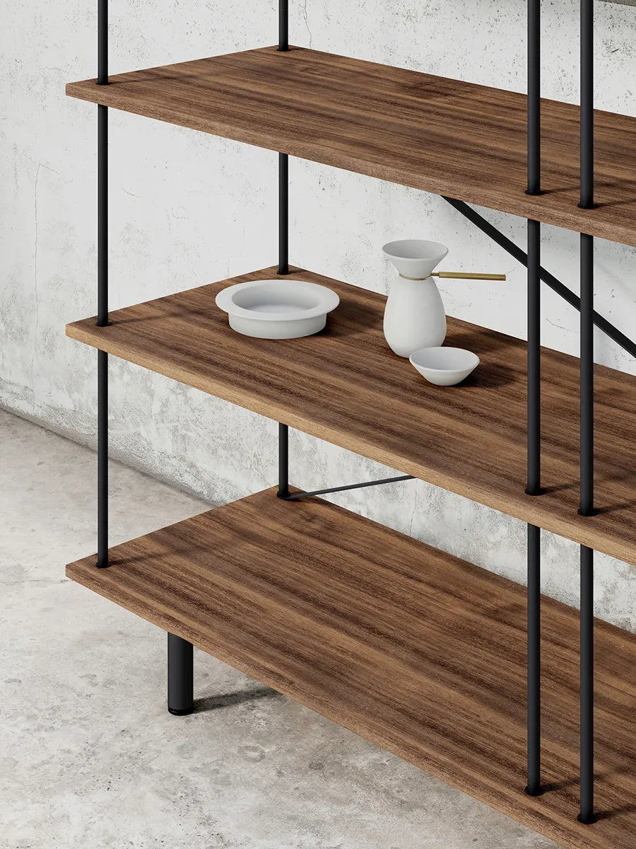 Seiton Reol 3-2 L, valnød fra Stellar Works