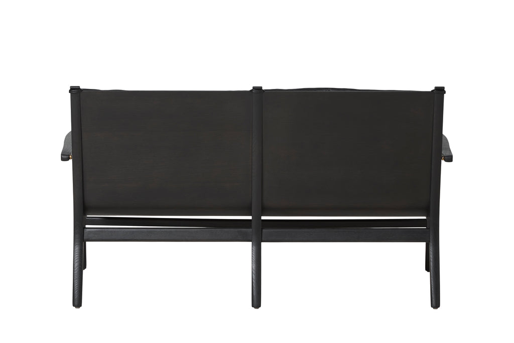 Rén Lounge sofa 2. pers sortmalet eg, sort læder fra Stellar Works