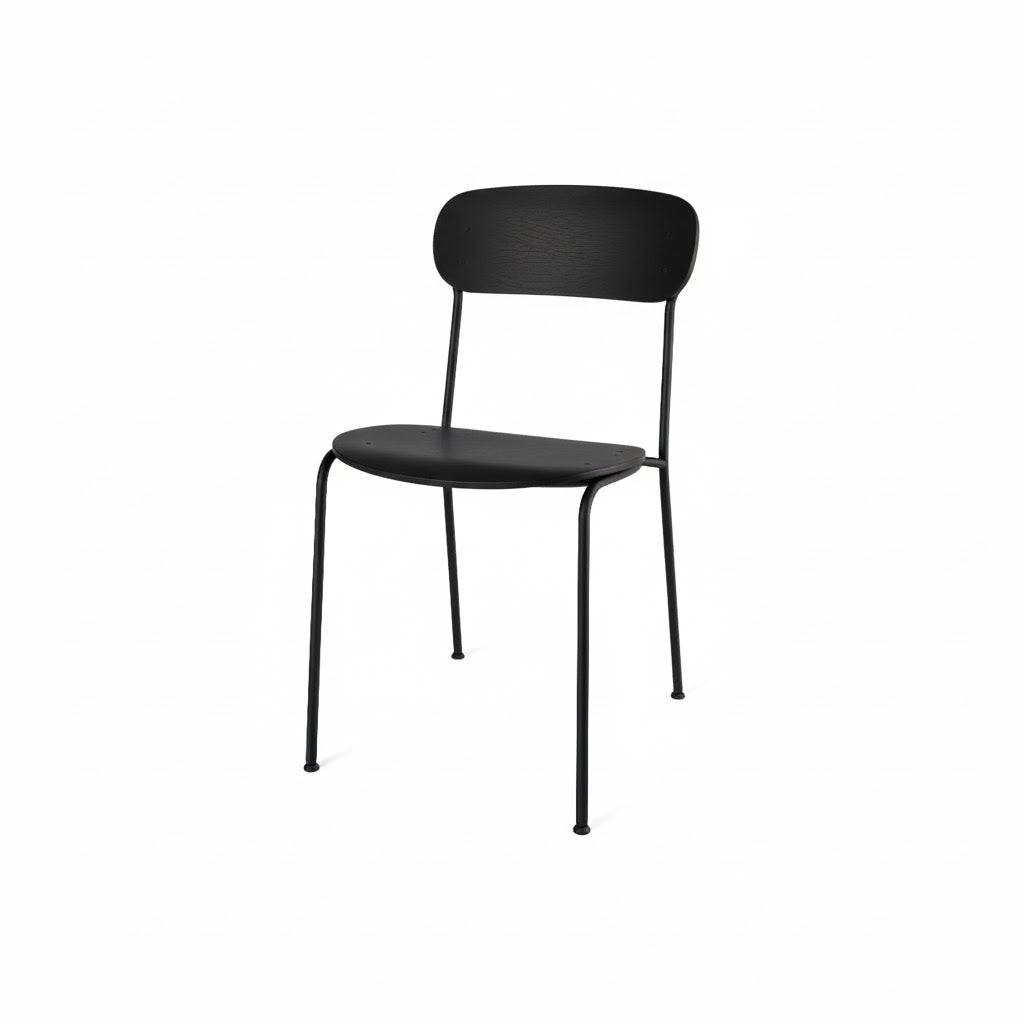 Stack dining chair in black lacquered oak from Stellar Works
