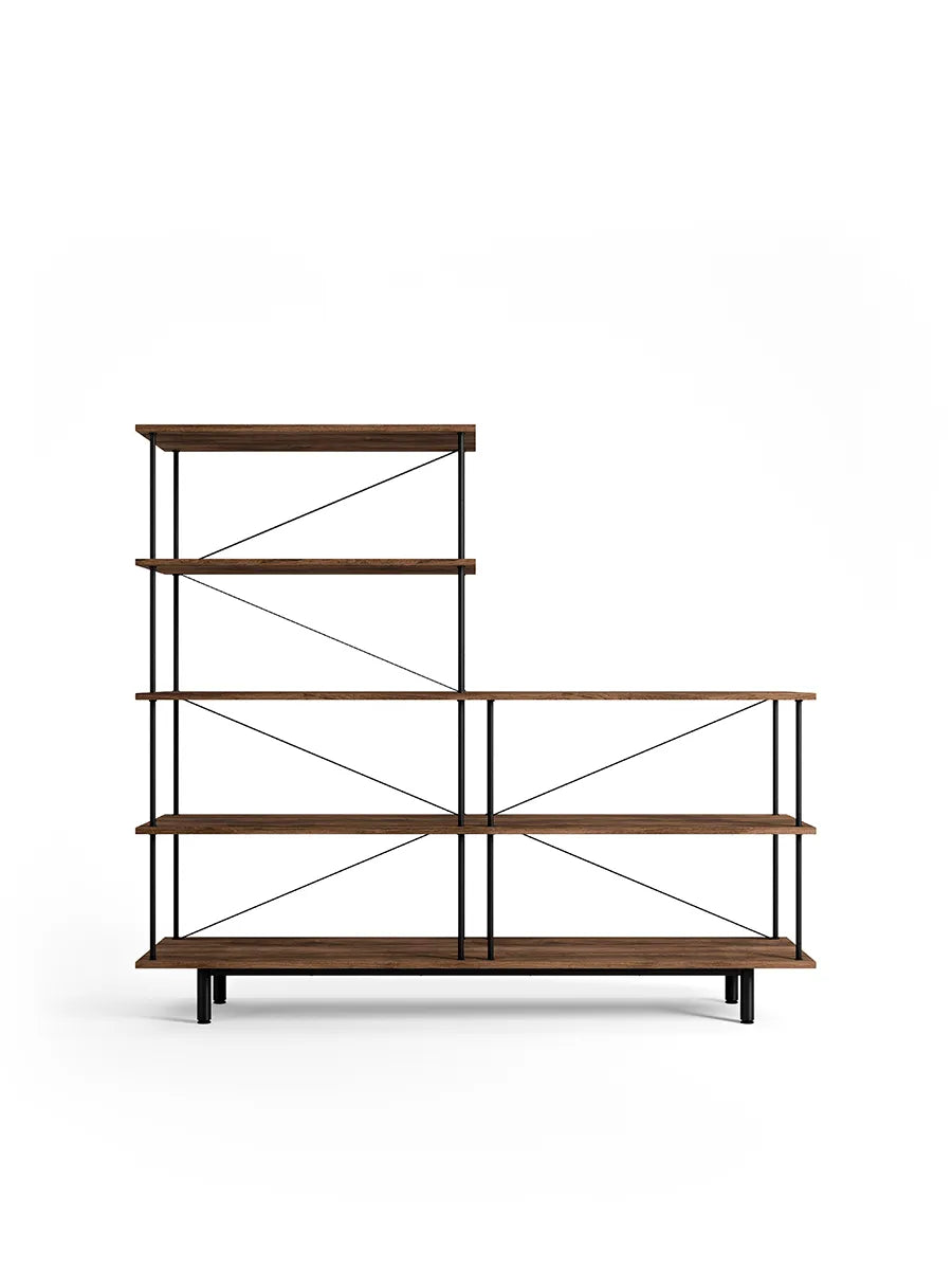 Seiton Reol 3-2 L, valnød fra Stellar Works